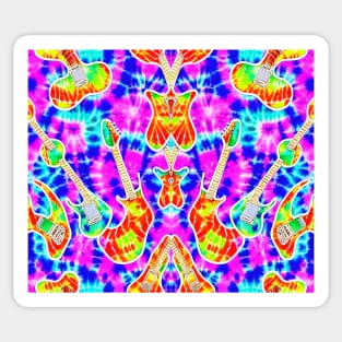 Tie Dye Aesthetic - Multicolored Guitars - Abstract Art Sticker